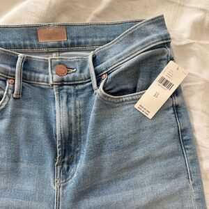 NWT MOTHER Insider Crop Step Fray in Blessing In Disguise Stretch Jeans 25